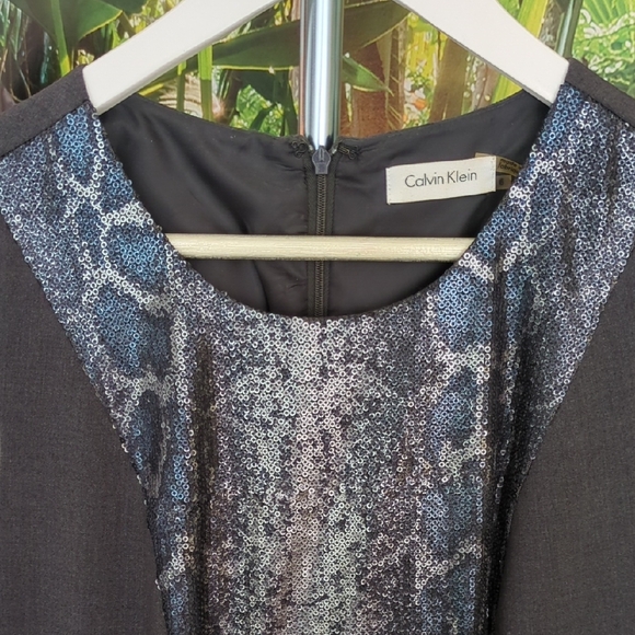 Calvin Klein Charcoal and Navy Women's Dress - Picture 2 of 4